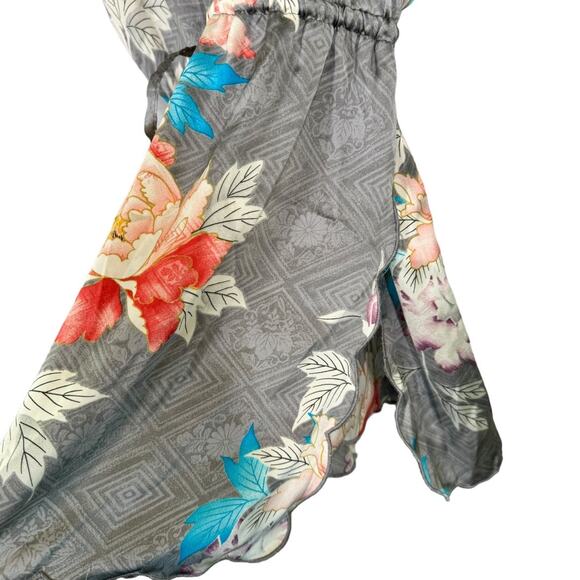 Anthropologie Eloise Lela Lace Romper Small Floral NIghtie Teddy Gray Boho Sleep - Picture 6 of 8